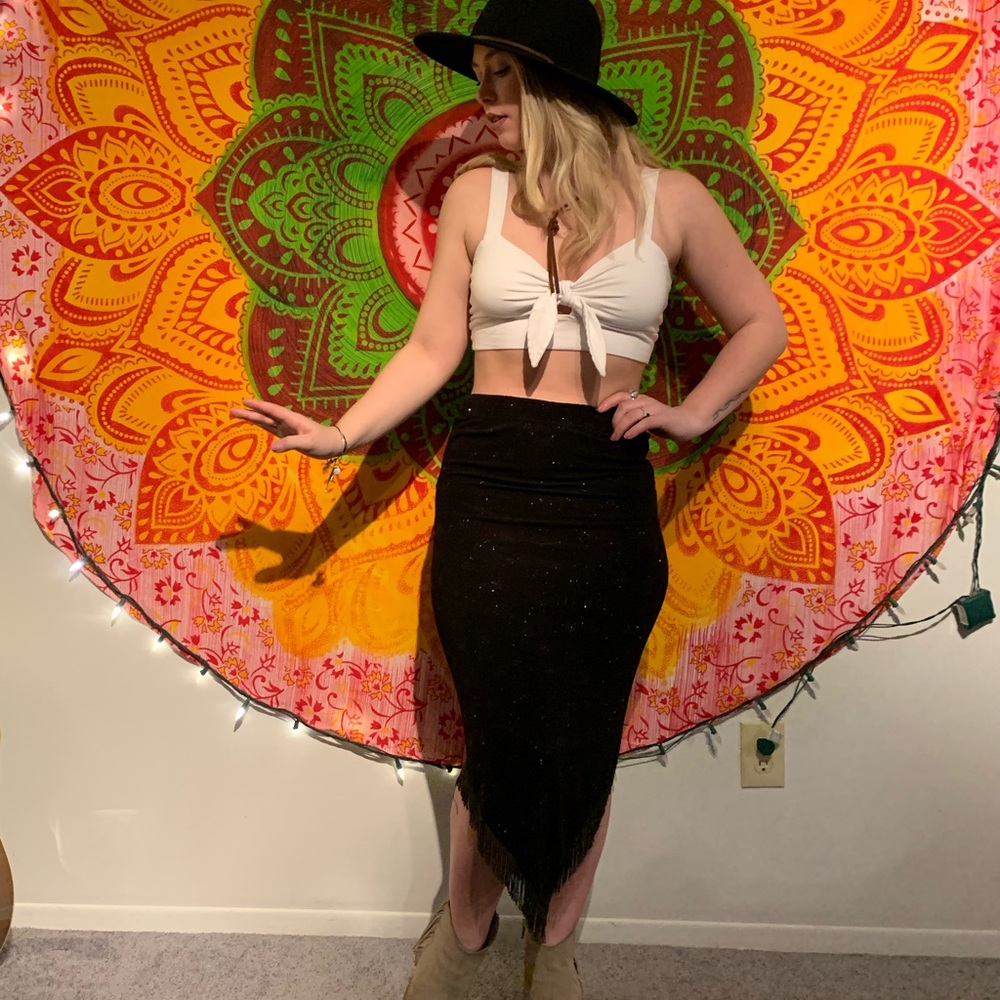 //VINTAGE// Sparkly fringe skirt - Picture 7 of 8
